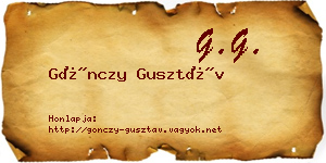 Gönczy Gusztáv névjegykártya